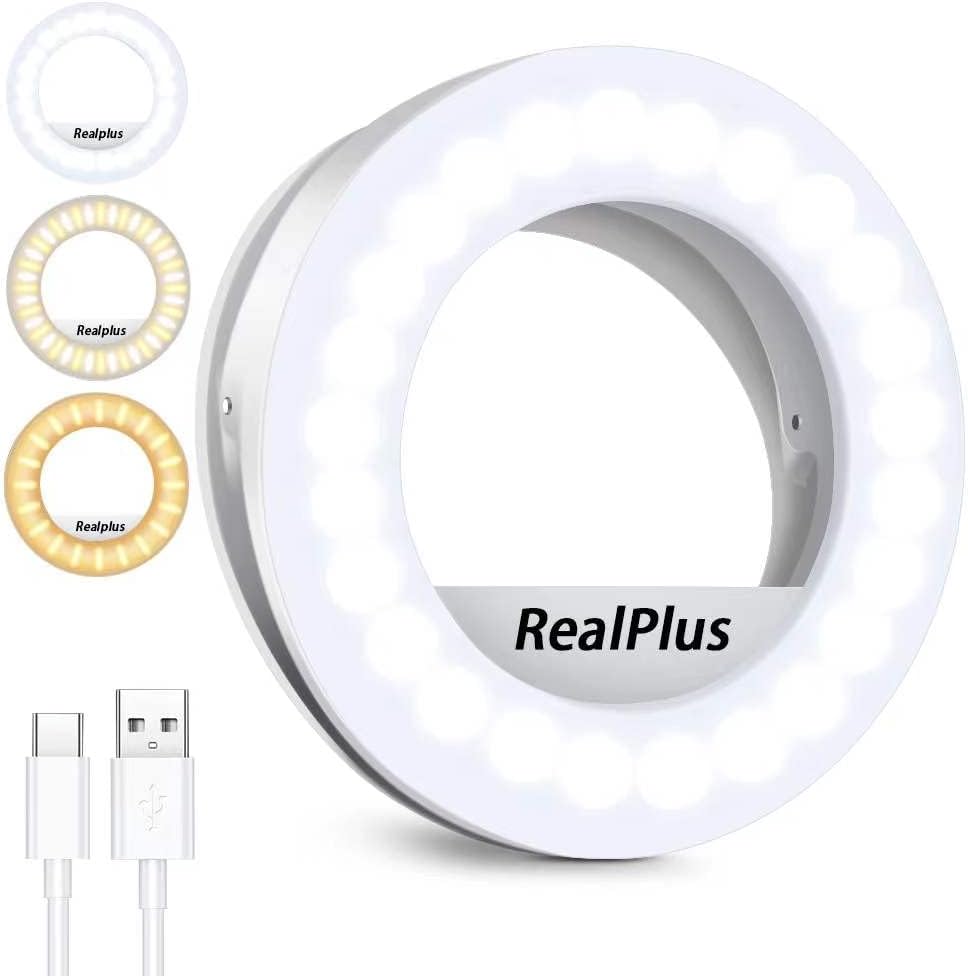 RealPlus Selfie Light for Phone, Ring Light for Phone [Rechargeable] with 3 Colo...