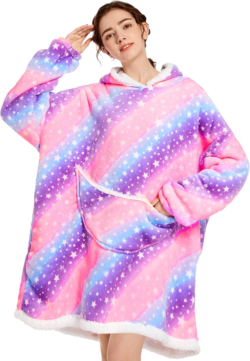 Gentlewarm Oversized Blanket Hoodie, Wearable Hooded Blanket, Soft Sherpa Fleece...
