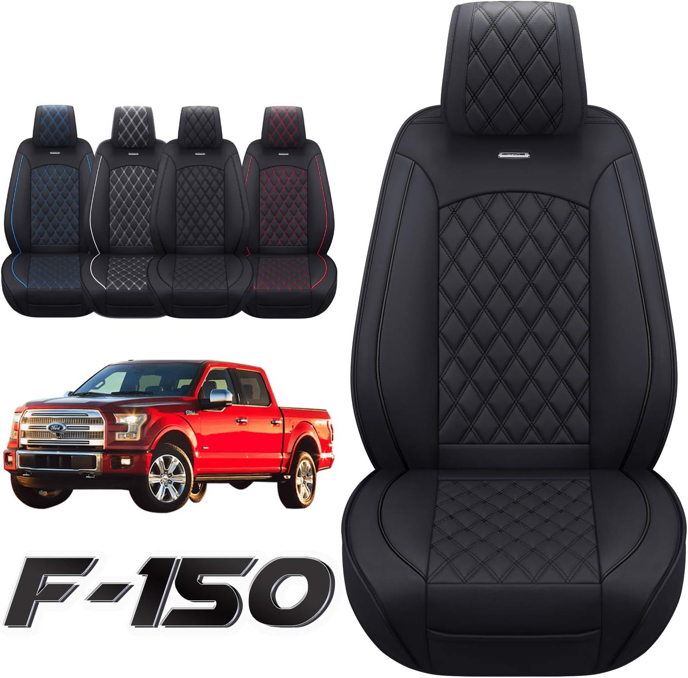 Aierxuan Car Seat Covers Front Set with Waterproof Leather Automotive Vehicle Cu...