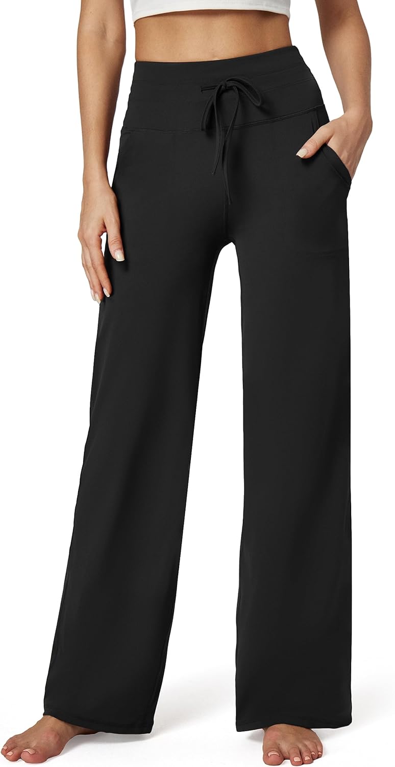 IUGA Wide Leg Yoga Pants for Women Sweatpants with Pockets Yoga Pants Flare Loun...