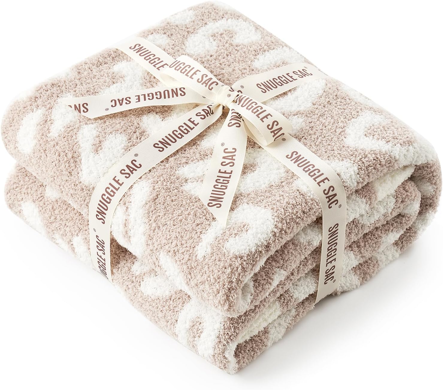 Snuggle Sac Leopard Throw Blanket for Couch Bed Sofa 50x60 inches, Reversible Be...