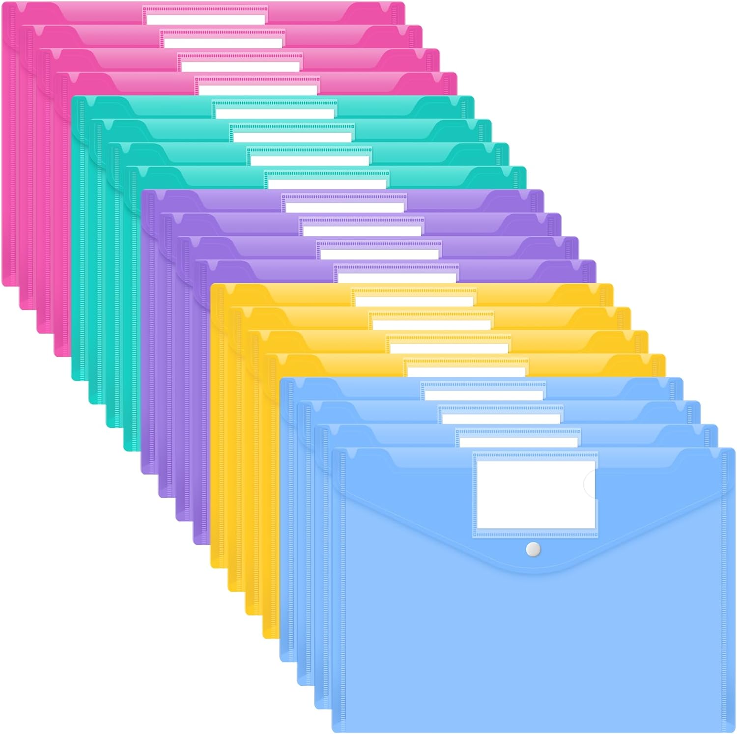 Smarpau Plastic Wallets A4-20 Pack Plastic Folders Document File Folder A4 Plast...