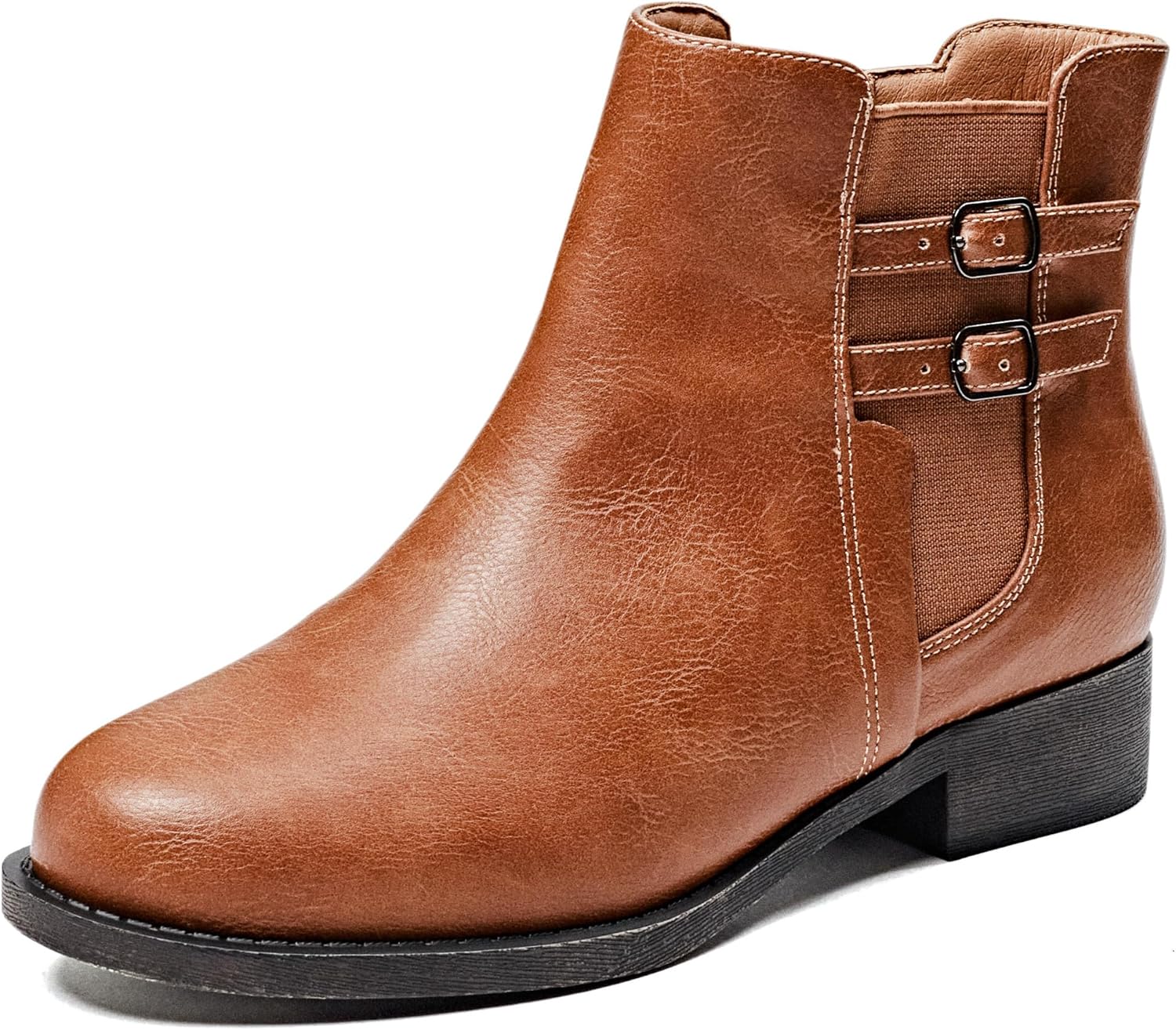 Veittes Women's Ankle Boots, Soft Design Chunky Heel Fashion Short Slip On Zippe...