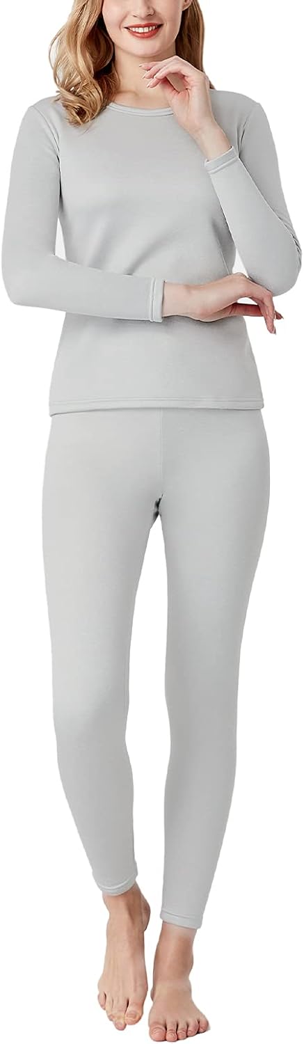 LAPASA Women's Thermal Underwear Set Fleece Lined Long Johns Top & Bottom Soft B...