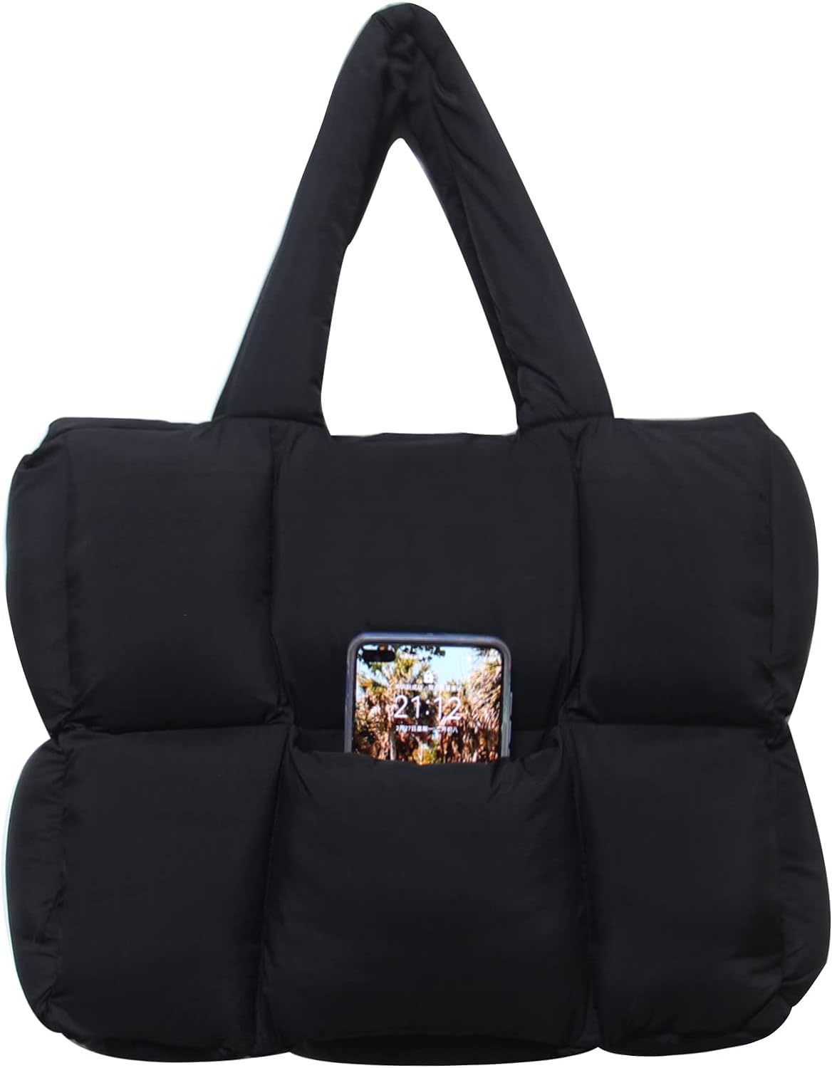 NAARIIAN women large puffer purse puffy tote bags dupes light weight handmade ny...