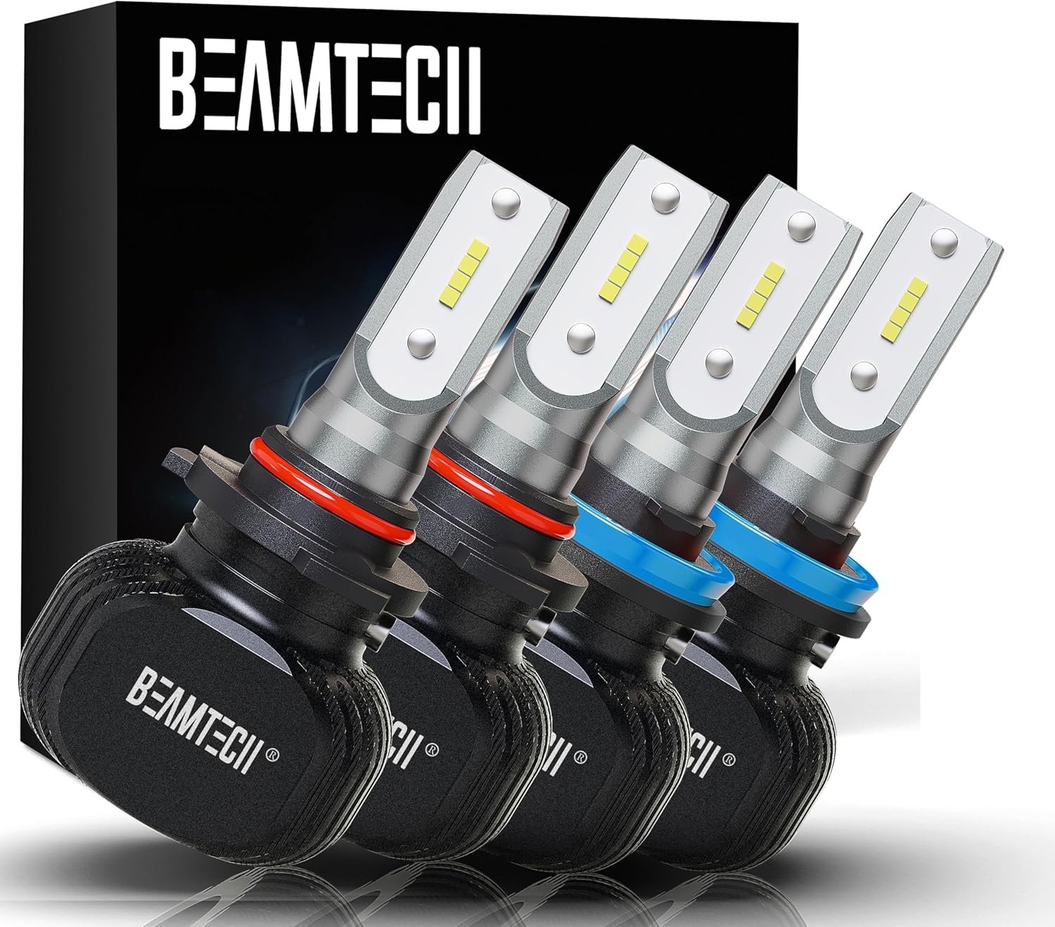 BEAMTECH 9005 H11 Bulbs Combo, S1 Series Fanless Fog Light 6500K Xenon White HB3...