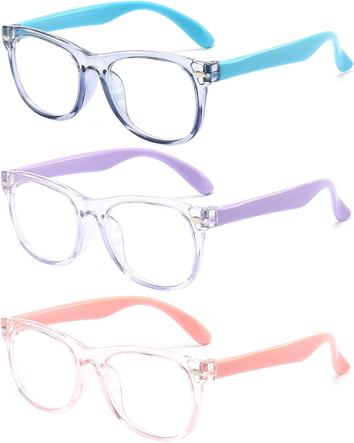 3 Pack kids Blue Light Blocking Glasses for girls boys Computer Blue Light Block...