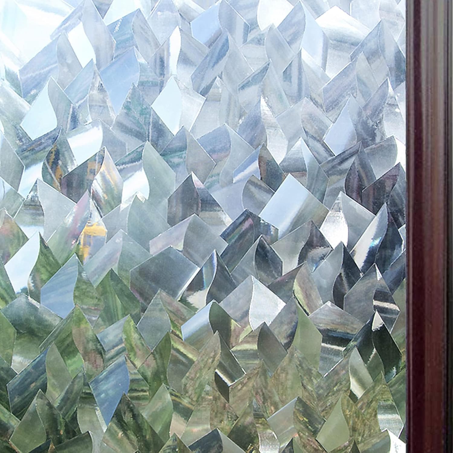 rabbitgoo Window Privacy Film 3D Decorative Stained Glass Window Film, Static Cl...