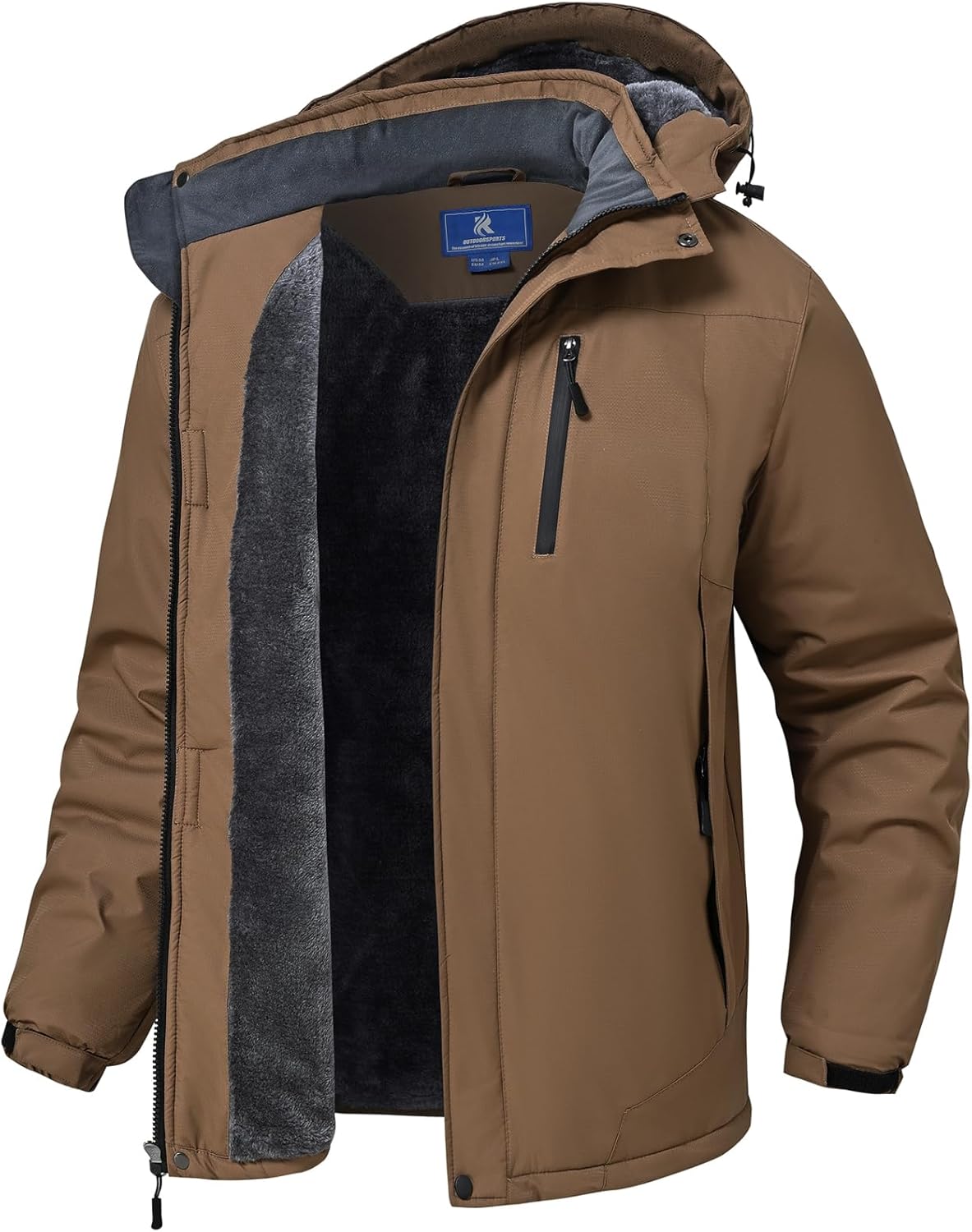 SPOSULEI Mens Skiing Jackets with Hoode Snowboarding Waterproof Fleece Liner Coa...