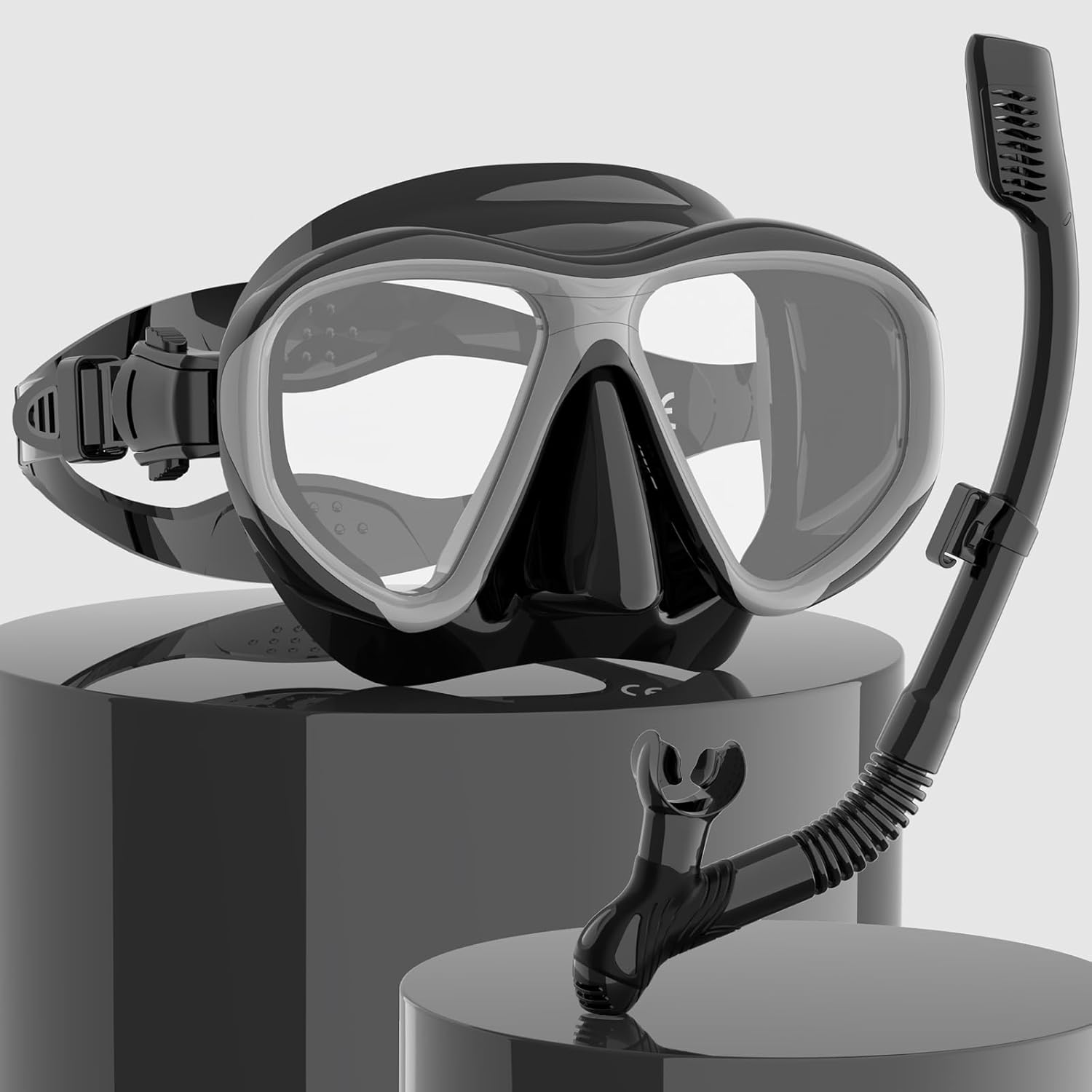 Findway Snorkel Mask, Dry Snorkel Set Adults, Tempered Glass Snorkeling Diving M...