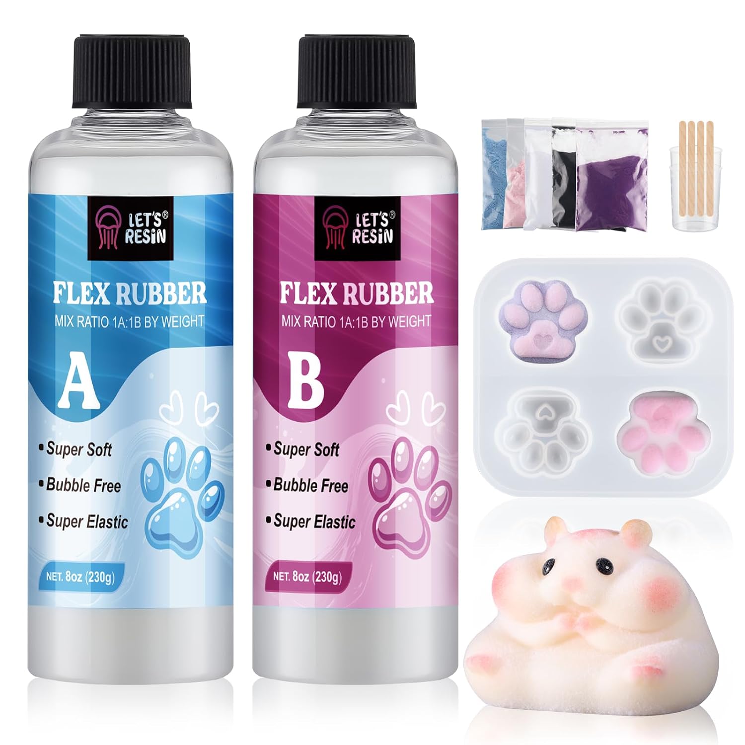 LET'S RESIN Liquid Silicone for Squishy Maker, Super Soft Silicone Rubber Making...
