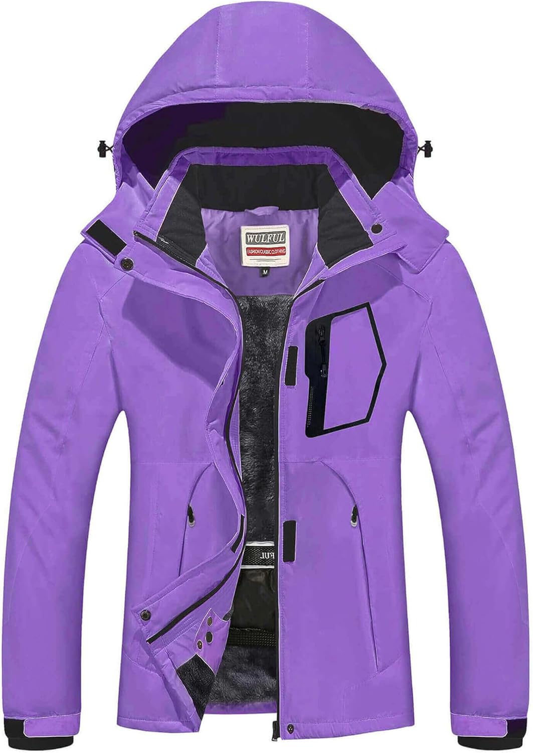 WULFUL Women’s Waterproof Snow Ski Jacket Mountain Windproof Winter Coat with De...