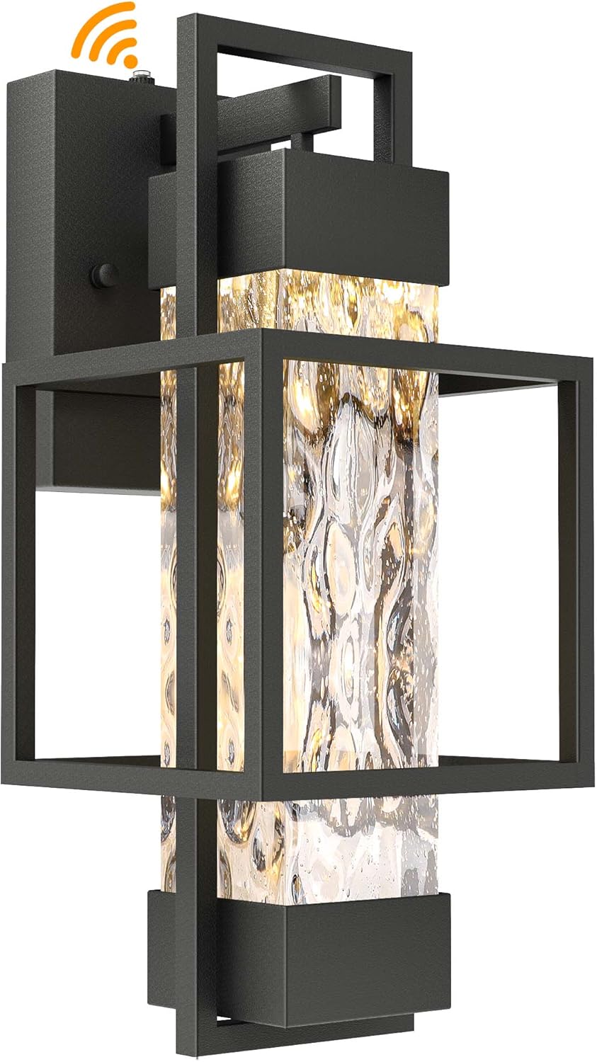 PARTPHONER Modern Outdoor Light Fixture Dusk to Dawn Outdoor Lighting, 15" H Ext...
