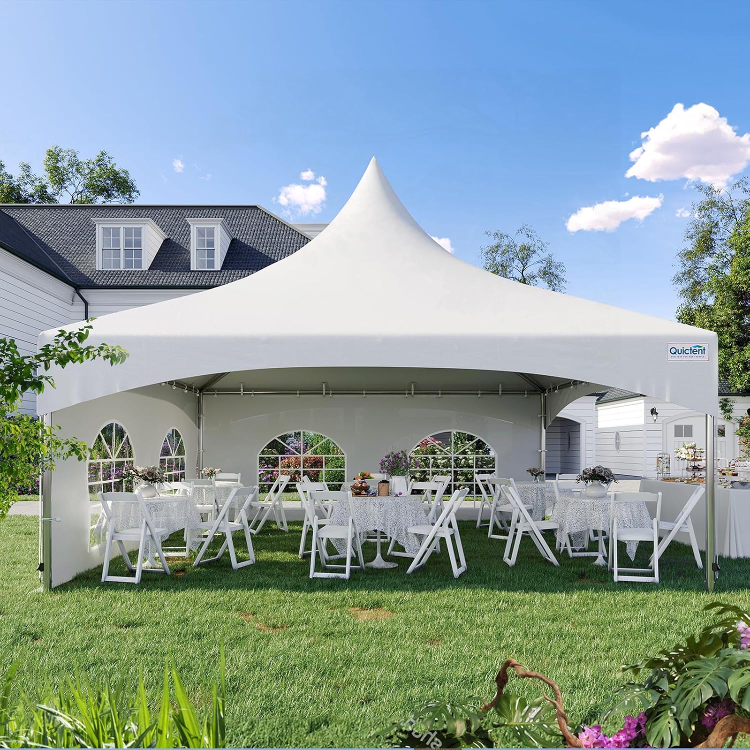 Quictent 20x20ft High Peak Frame Party Tent Fire Retardant Outdoor Heavy Duty Ca...