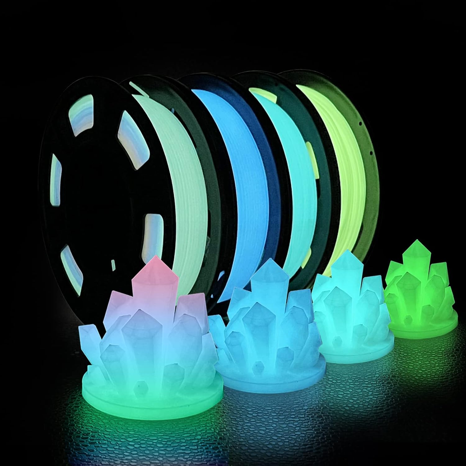 iSANMATE 3D Printer Filament Bundle, Glow in The D...