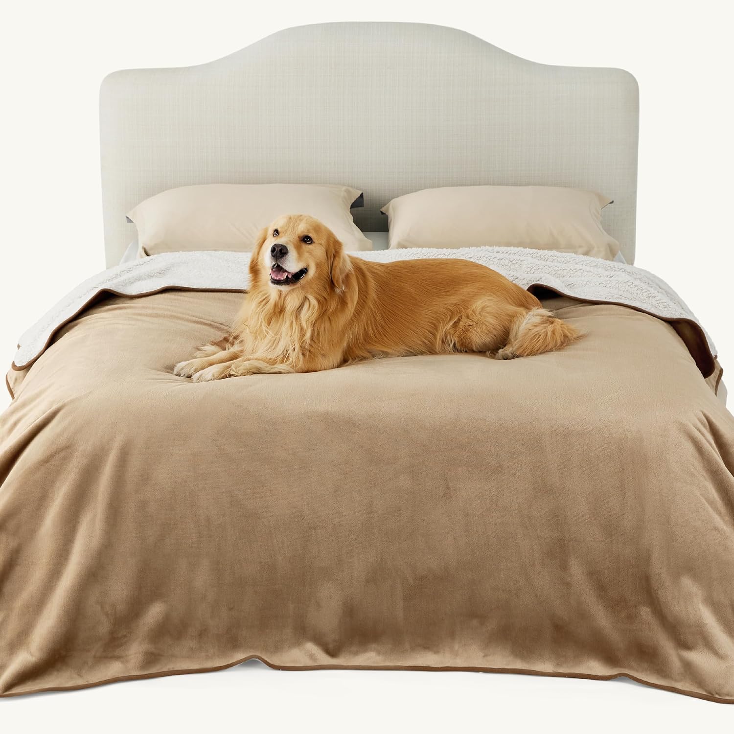 Lesure Waterproof Fleece Blanket Washable - 229x218cm Blanket For Large Dogs and...