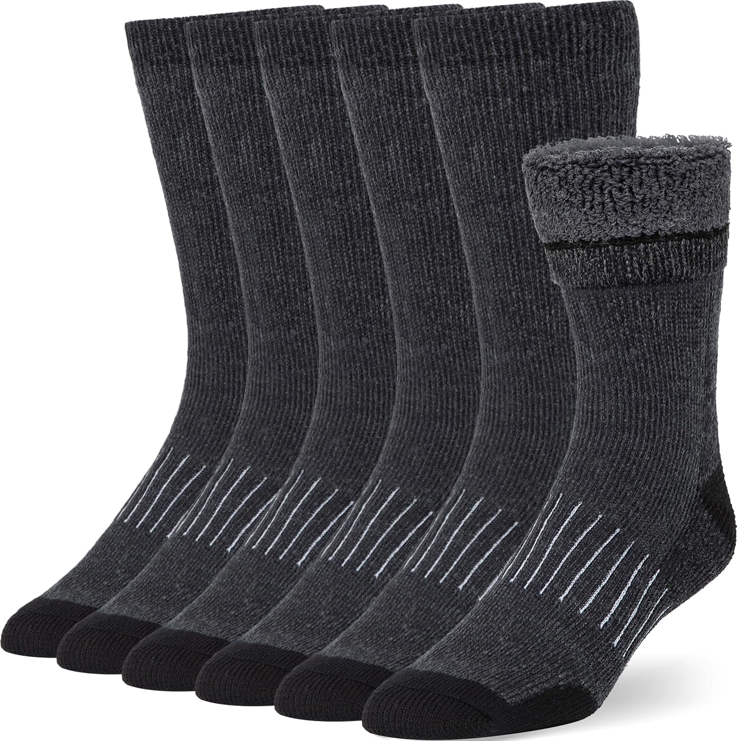 Buttons & Pleats Wool Socks for Men & Women Merino Thermal Warm Cozy Winter Boot...