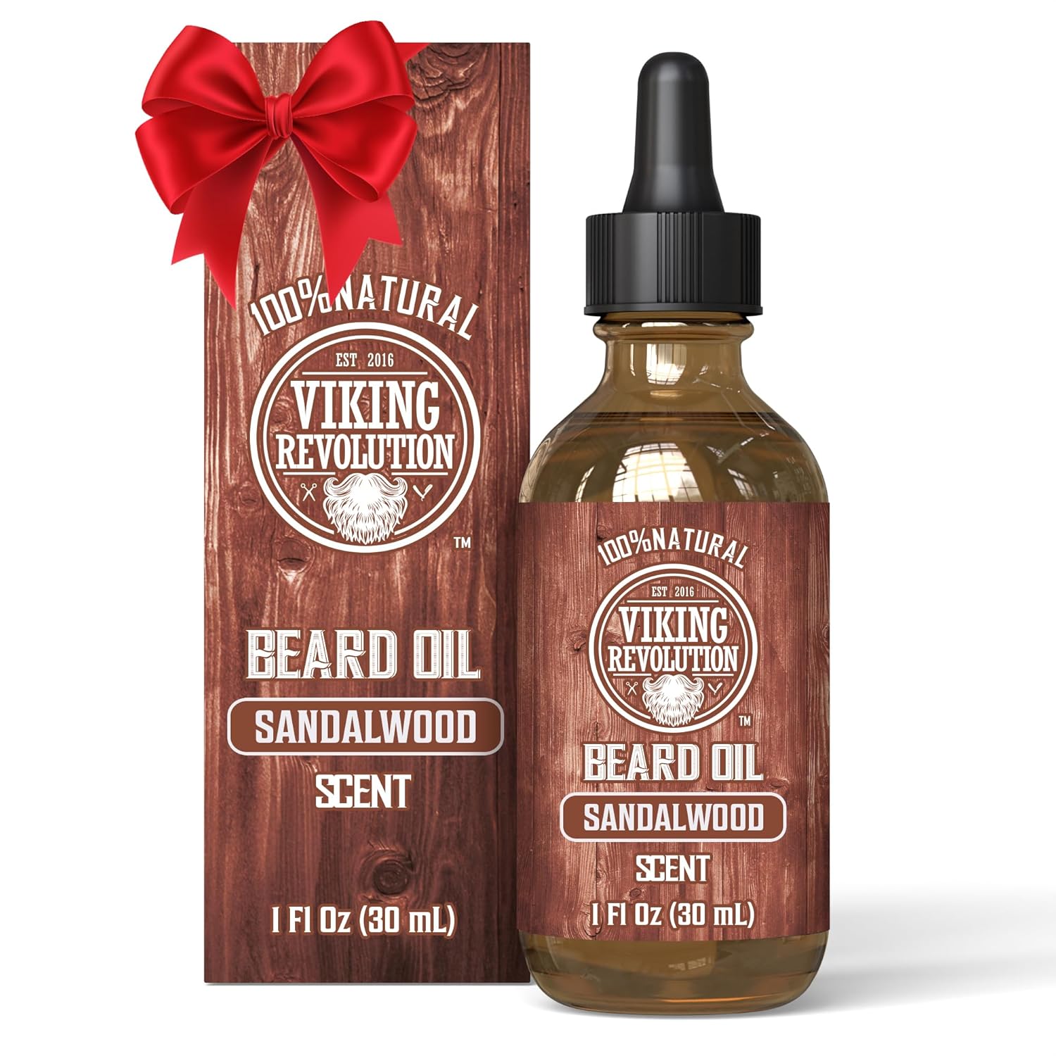 Viking Revolution Sandalwood Beard Oil for Men - Natural Mens Beard Oil with Arg...