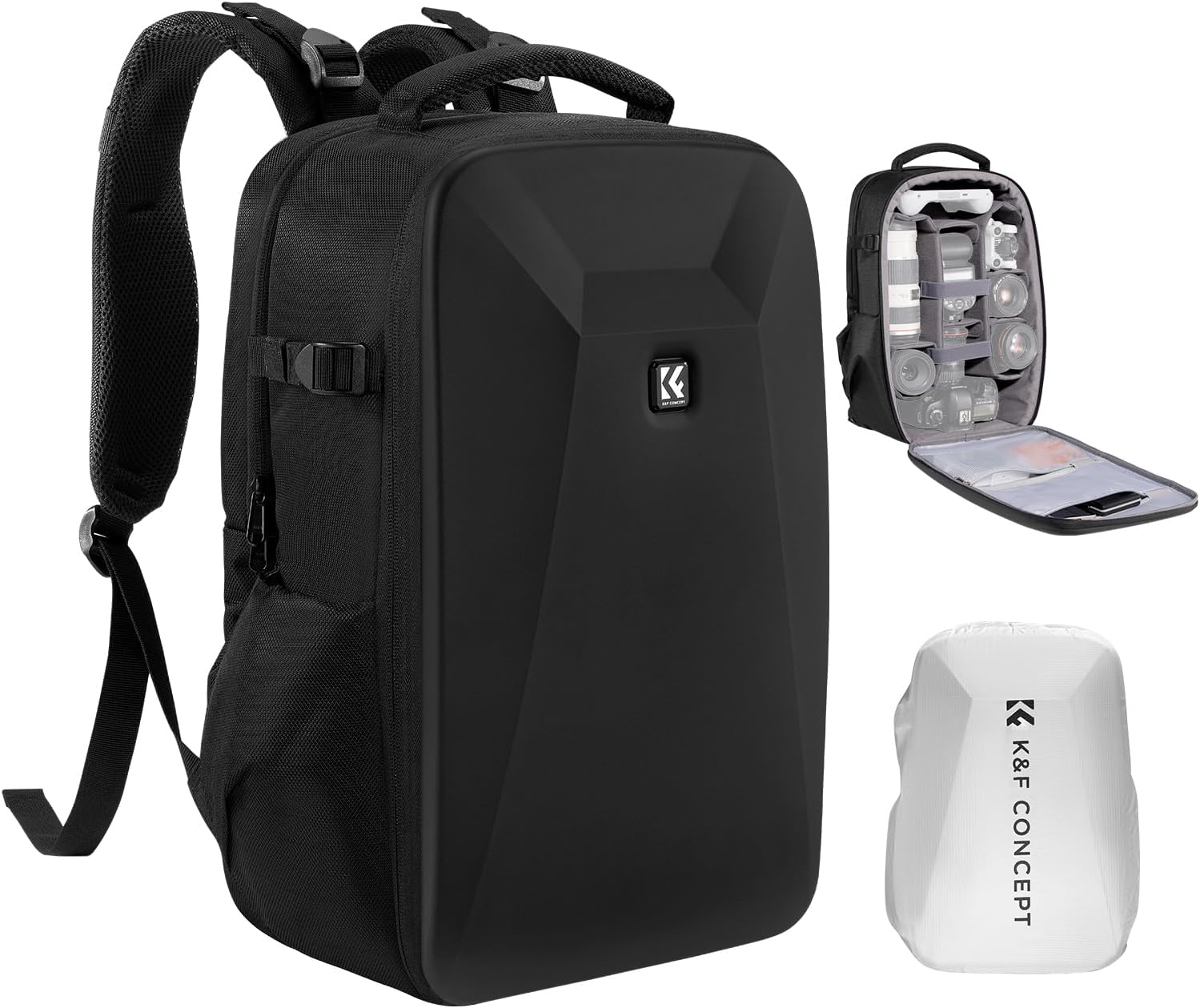K&F Concept Camera Backpack,Hardshell Photography DSLR Camera Bag with 15-15.6 I...