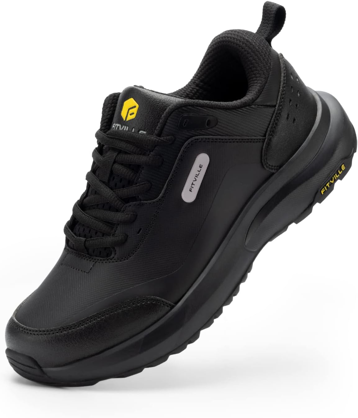 FitVille Mens Extra Wide Fit Walking Hiking Shoes Lightweight Casual Trainers No...