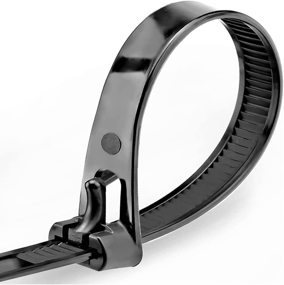 Oksdown 100 Pack Reusable Cable Ties Black 200mm×7.6mm Heavy Duty Strong Nylon L...