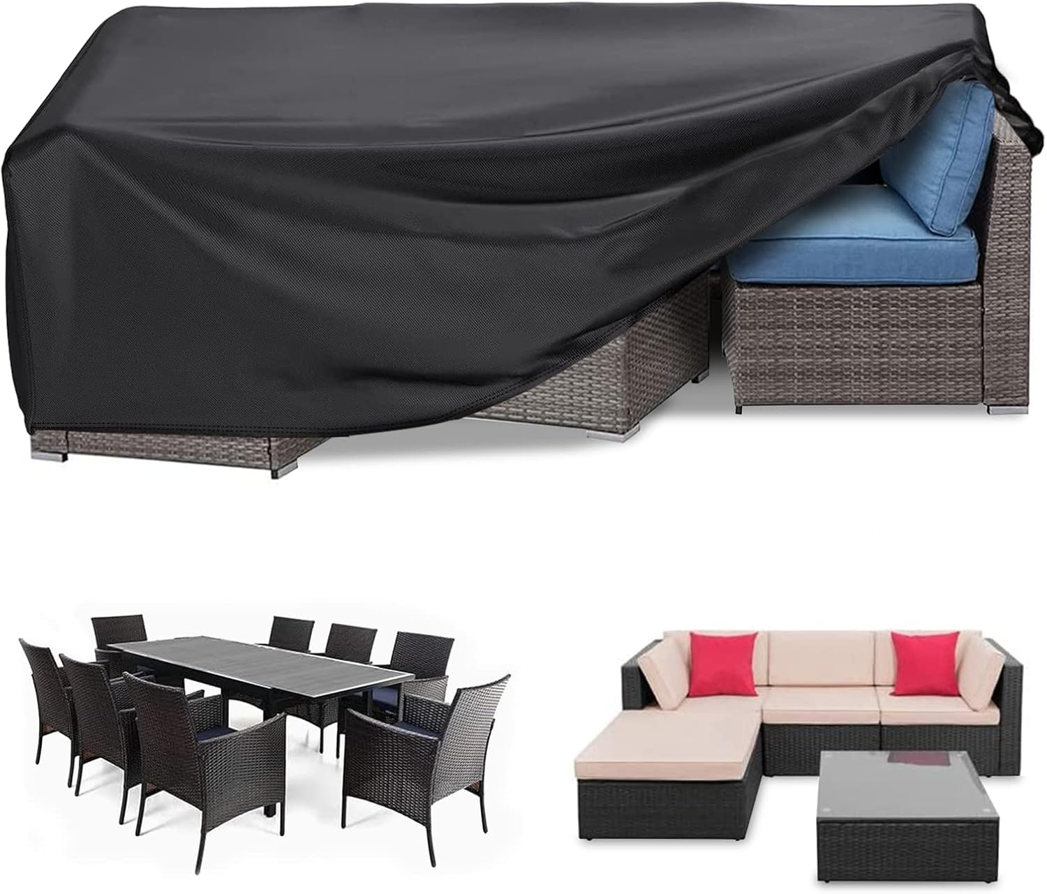 RICHIE Garden Furniture Cover Waterproof Heavy Duty 420D Oxford Fabric 250x200x9...