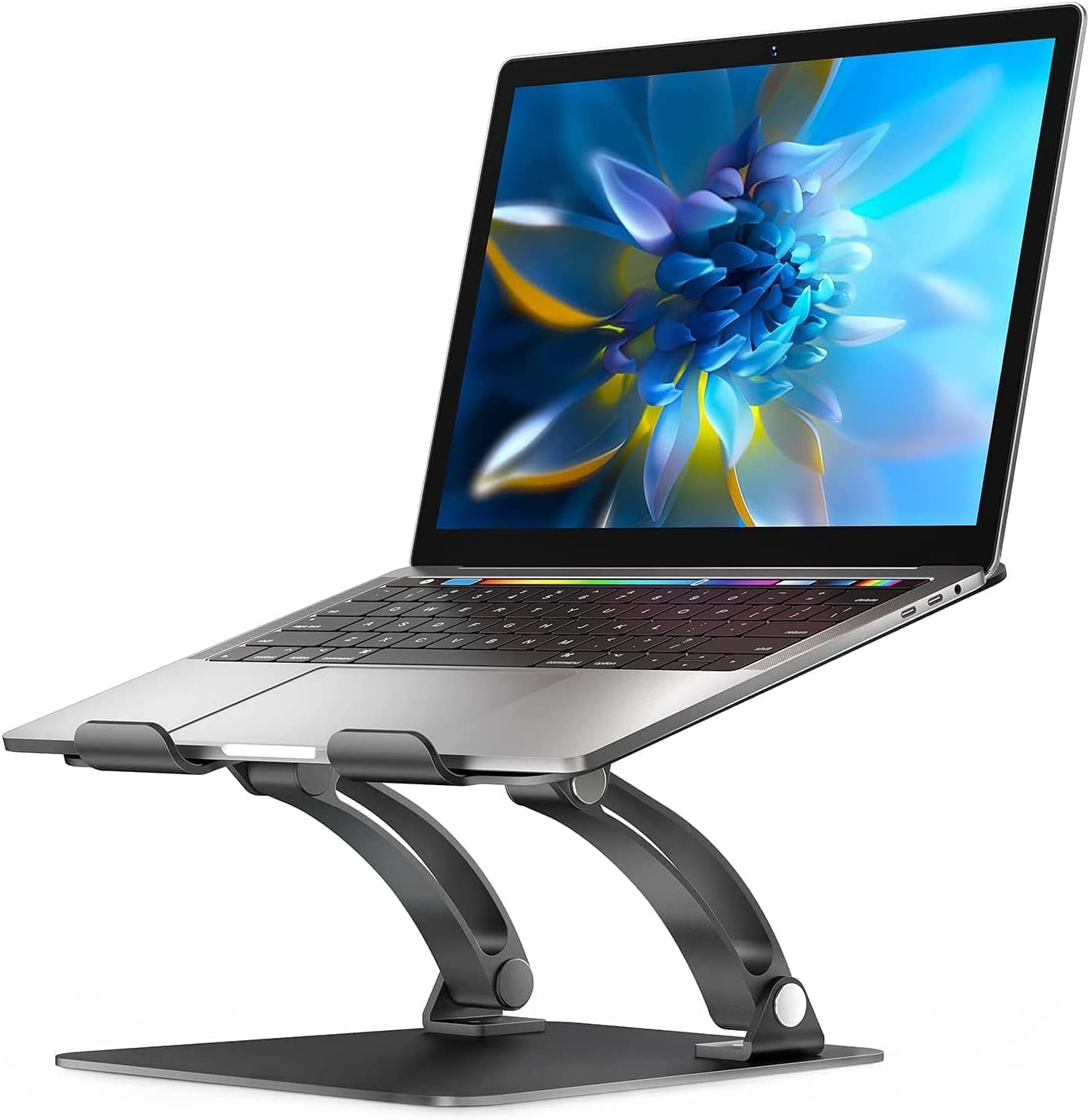 NULAXY Adjustable Laptop Stand, Aluminum Foldable Laptop Riser with Heat-Vent, E...