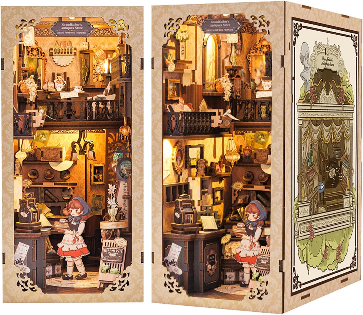 CUTEBEE Book Nook Kit, DIY Miniature Dollhouse Booknook Kits for Adults,3D Puzzl...