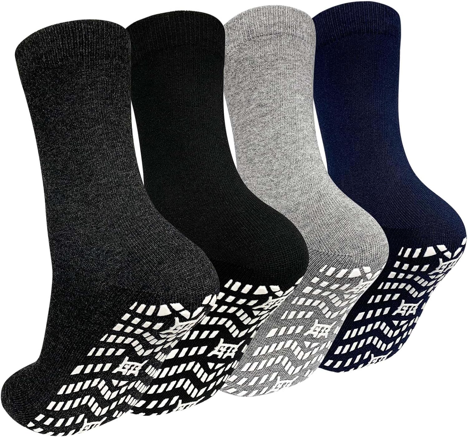 ZAKASA Non Slip Grip Socks - Non Skid Crew Grippy Socks for Men Women Anti Slip...