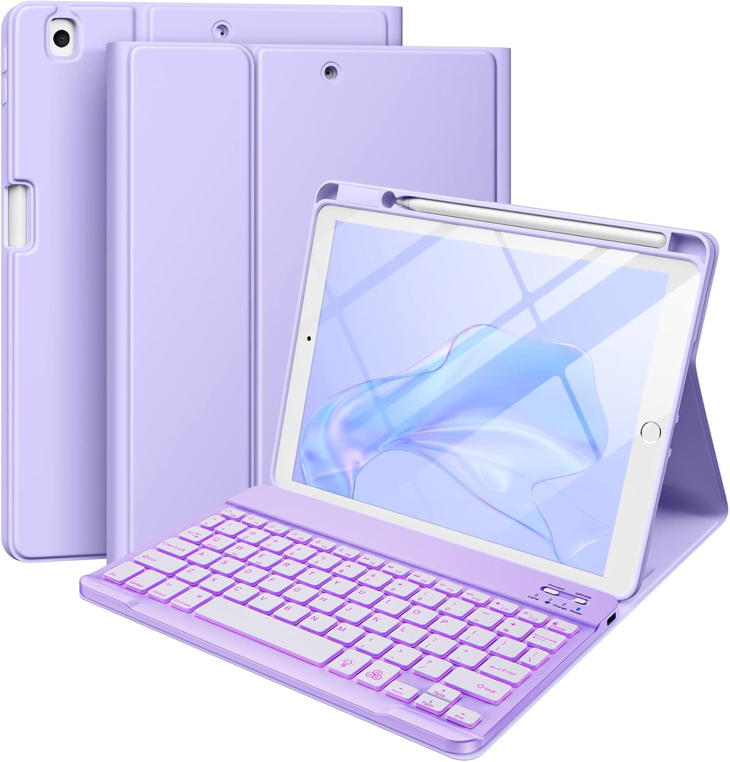 Hamile for iPad 9th Generation Case with Keyboard 10.2 Inch - Backlit Wireless D...