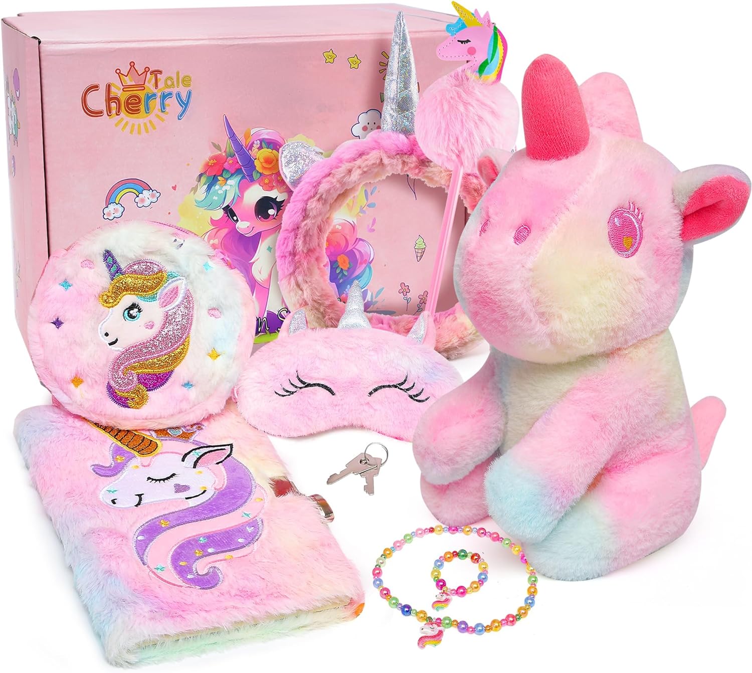 Unicorn Gifts for Girls Age 6-8, Kids Unicorn Toys Set with Plush Unicorn Diary...
