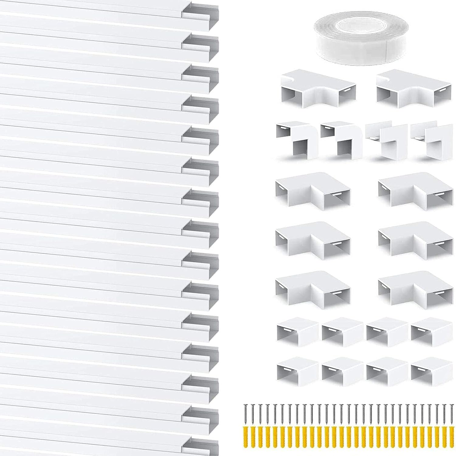 Cable Trunking Kit - Self-Adhesive Wire Hider and Concealer for Wall-Mounted TV...