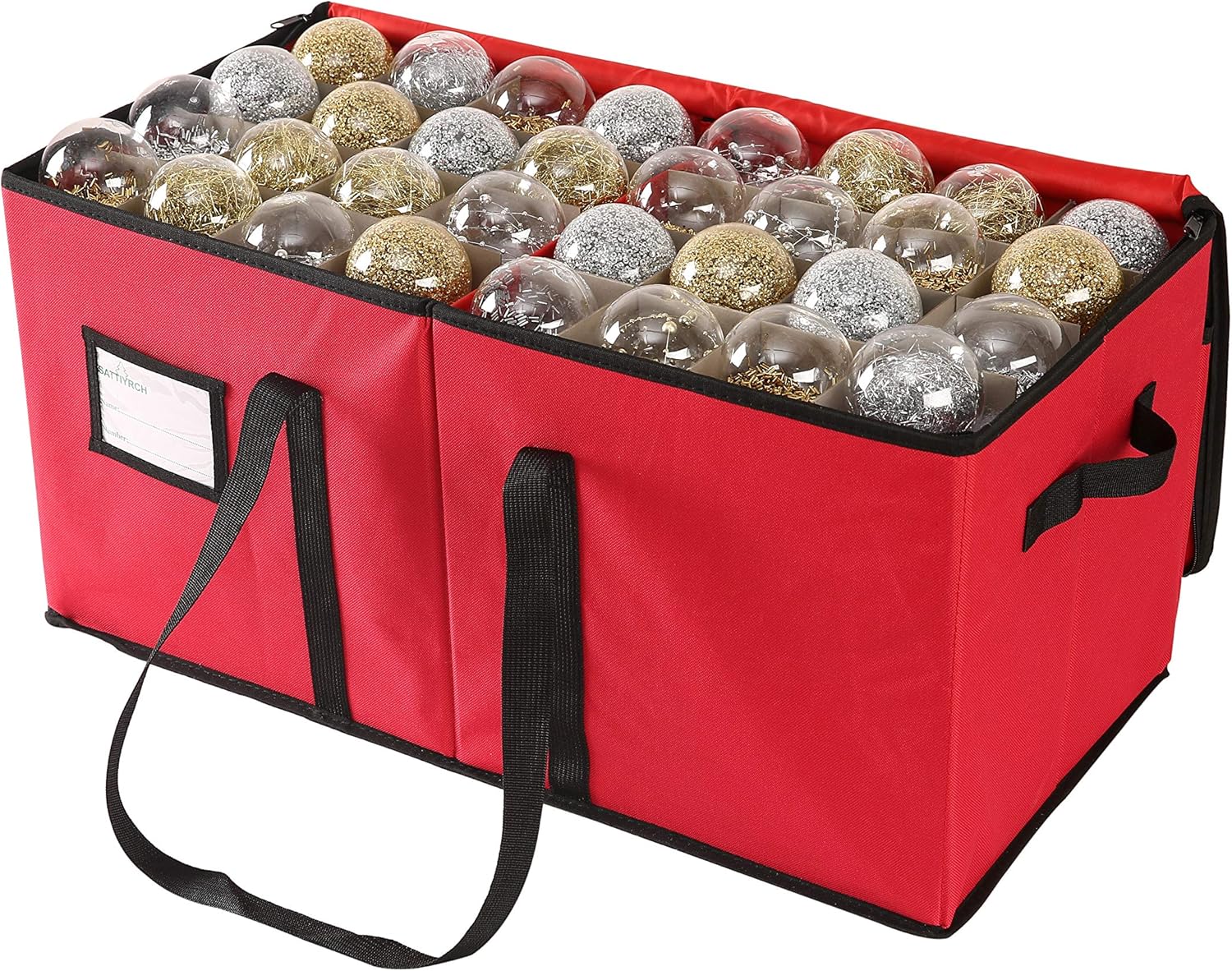 Sattiyrch Christmas Ornament Storage Box with Dual Zipper Closure - Box Contribu...