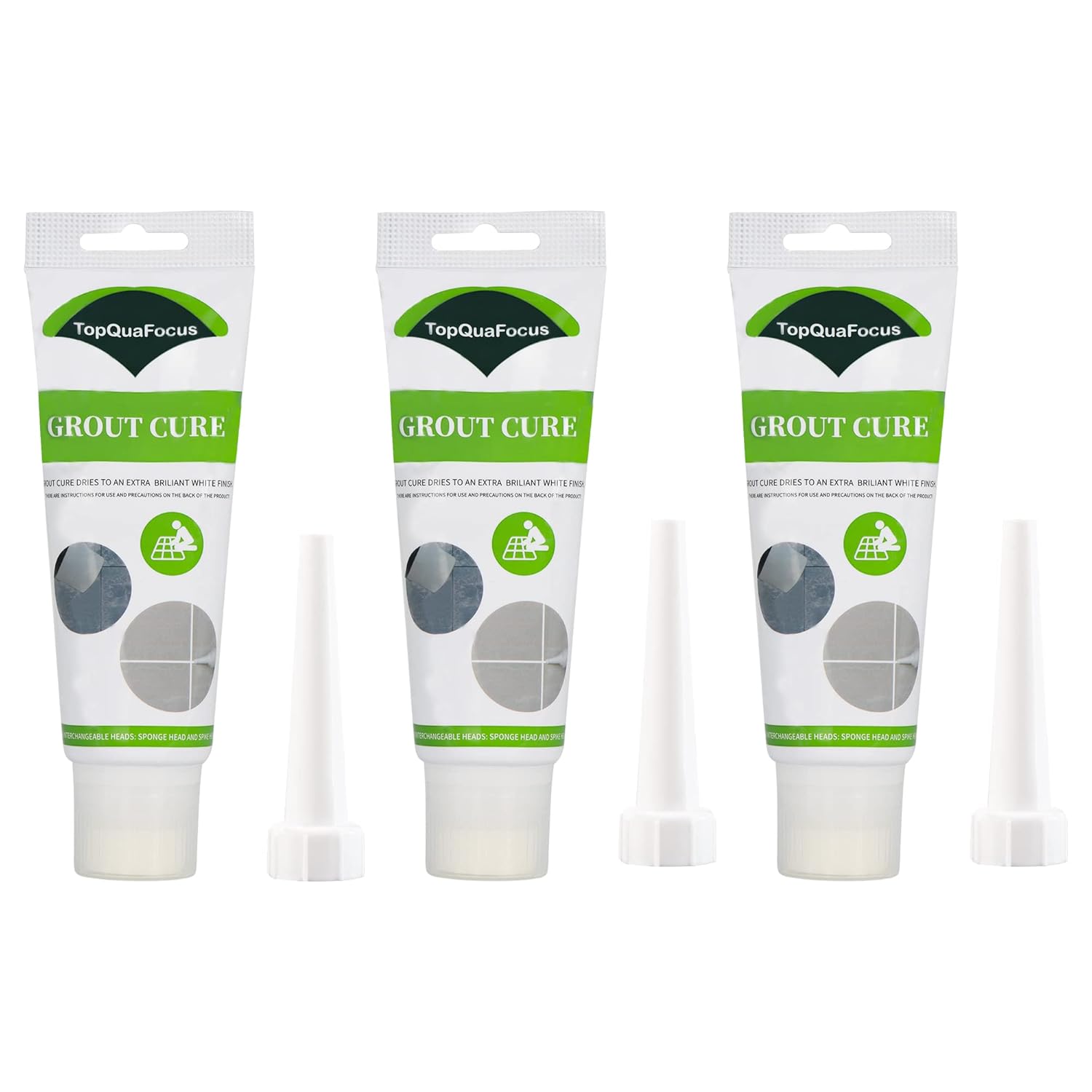 TopQuaFocus 200g Grout Reviver - White Grout Cure and 3 Pack Grout with whitener...