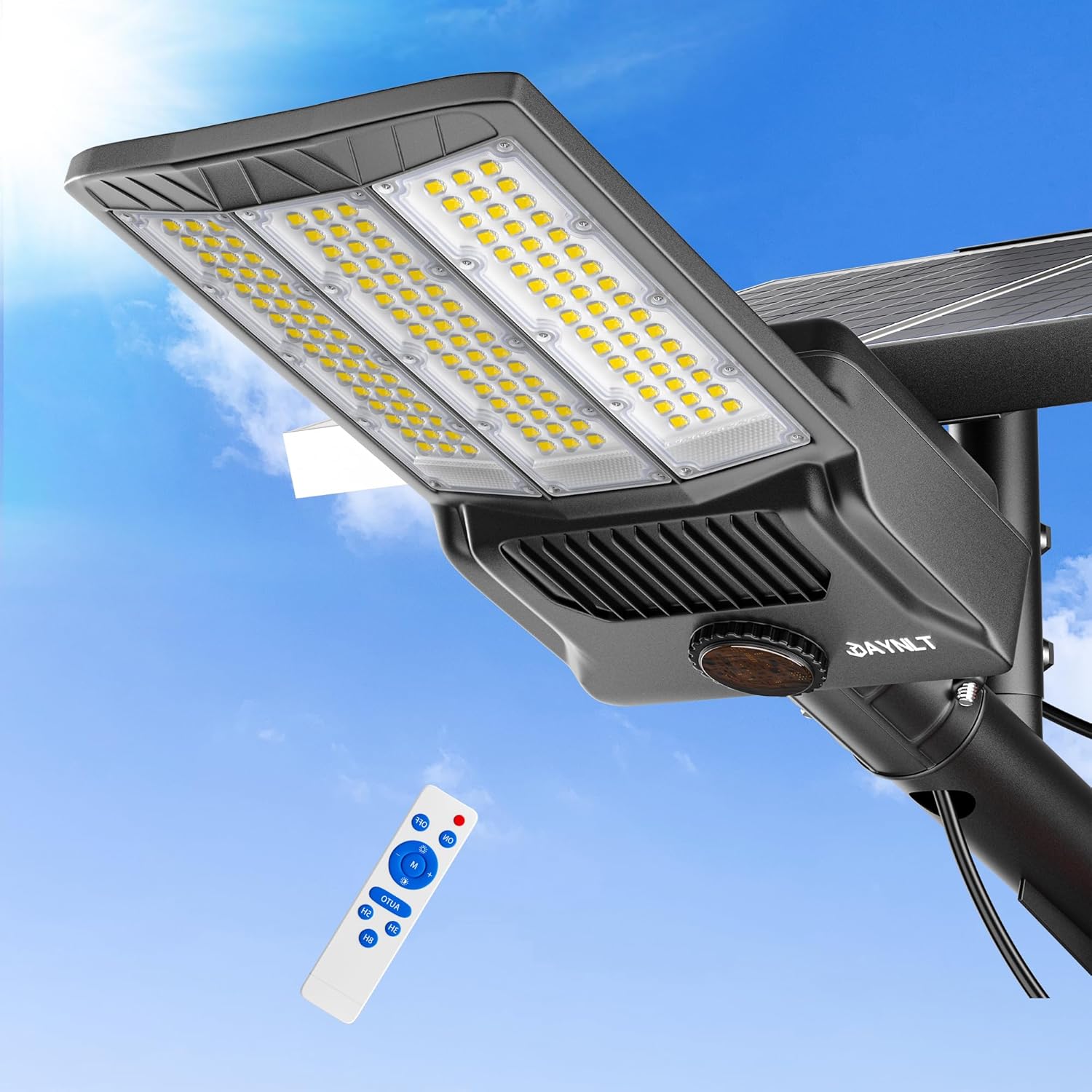 JAYNLT Y-9800W Solar Street Lights Outdoor, 750000LM 6500K High Powered Commerci...