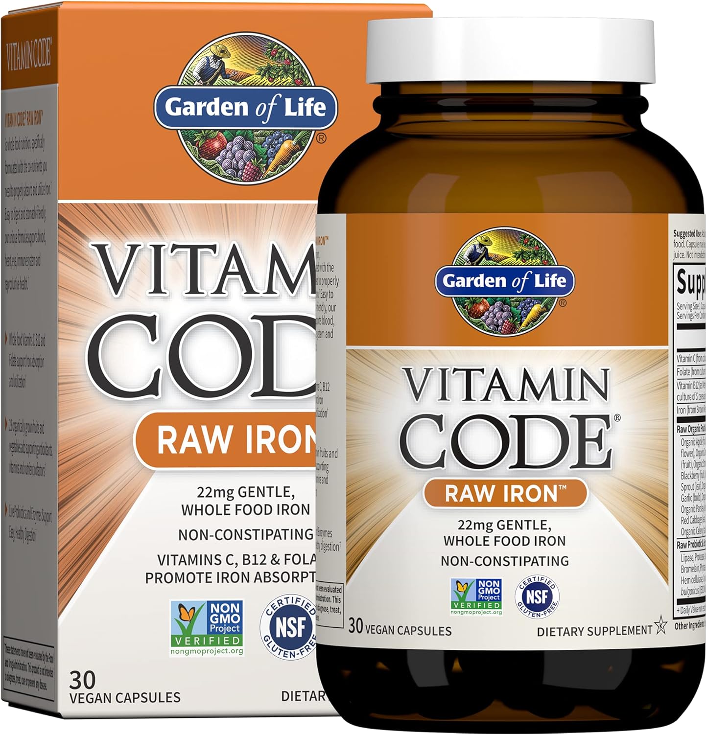 Vitamin Code Raw Iron 30ct Capsules 1 Count (Pack of 30)