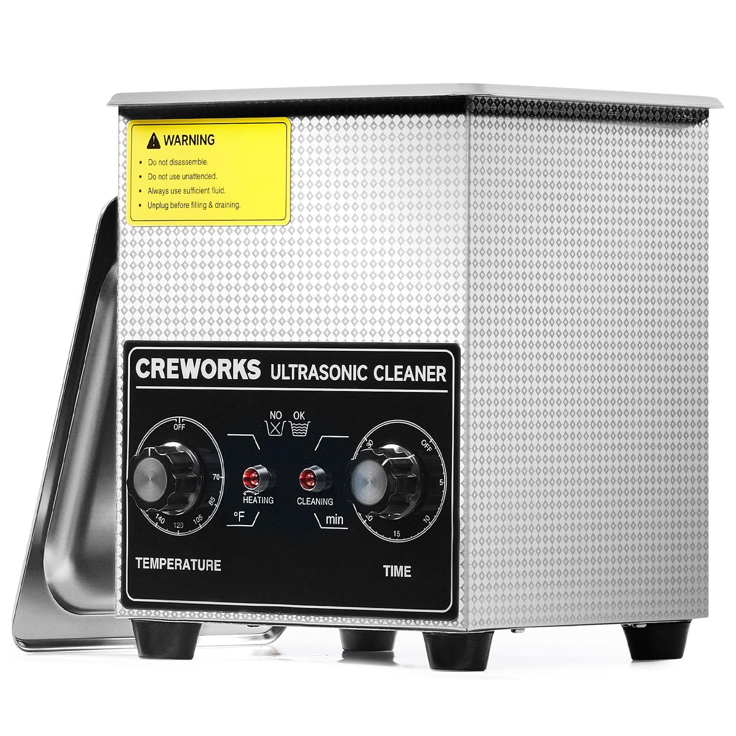 CREWORKS Ultrasonic Cleaner with Heater & Timer, 1/2 Gallon Stainless Steel 60W...