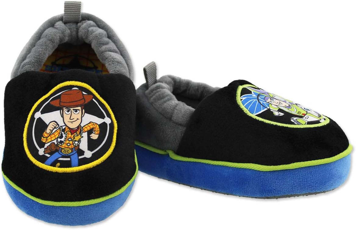 Disney Toy Story Woody Buzz Boys Toddler A-Line Slippers 5-6 Toddler Black
