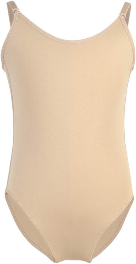 Soudittur Girls Camisole Leotard for Ballet Dance Gymnastics Children Nude Seaml...