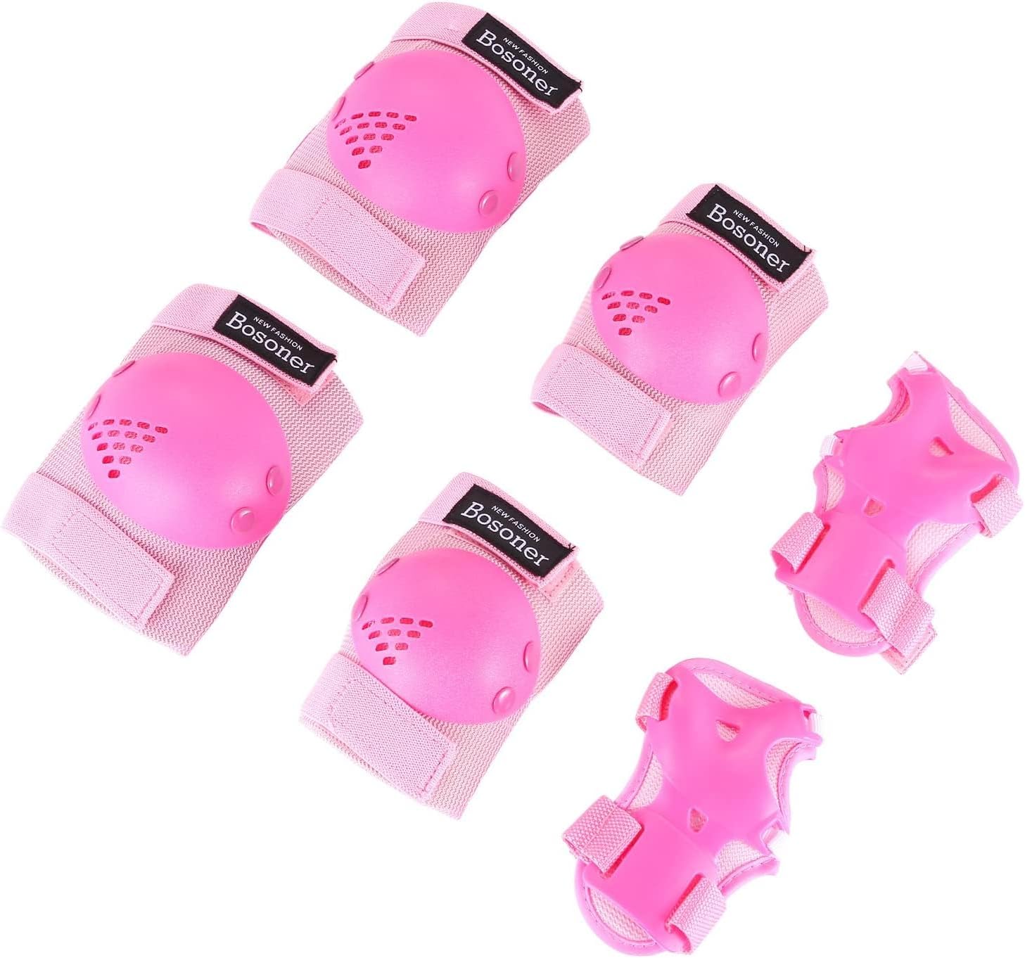 BOSONER Kids/Youth Knee Pads Elbow Pads Wrist Guards Set for 3-15 Years, Child P...