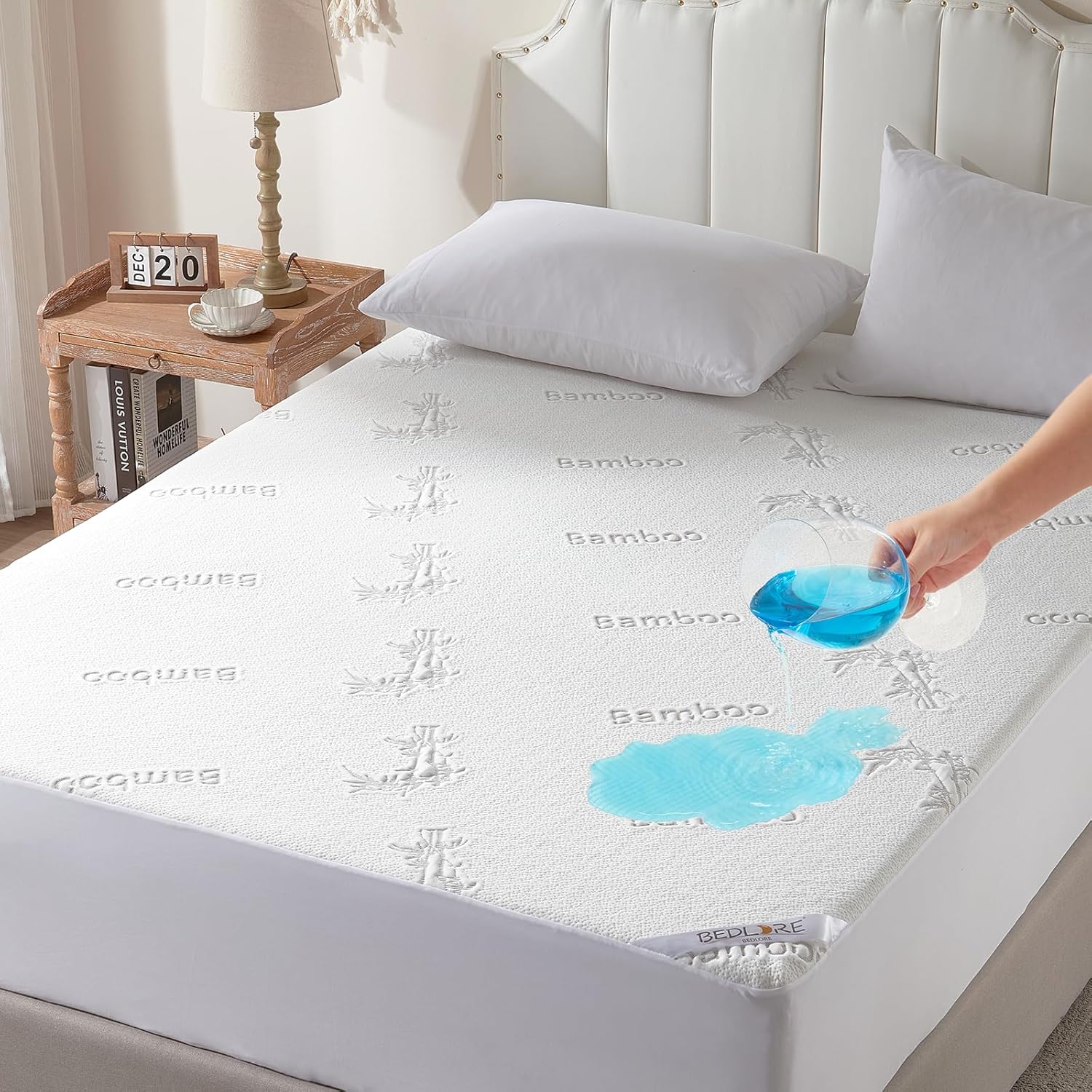 Waterproof Full Size Mattress Protector, Mattress Pad Fitted 6-15" Deep Pocket,...