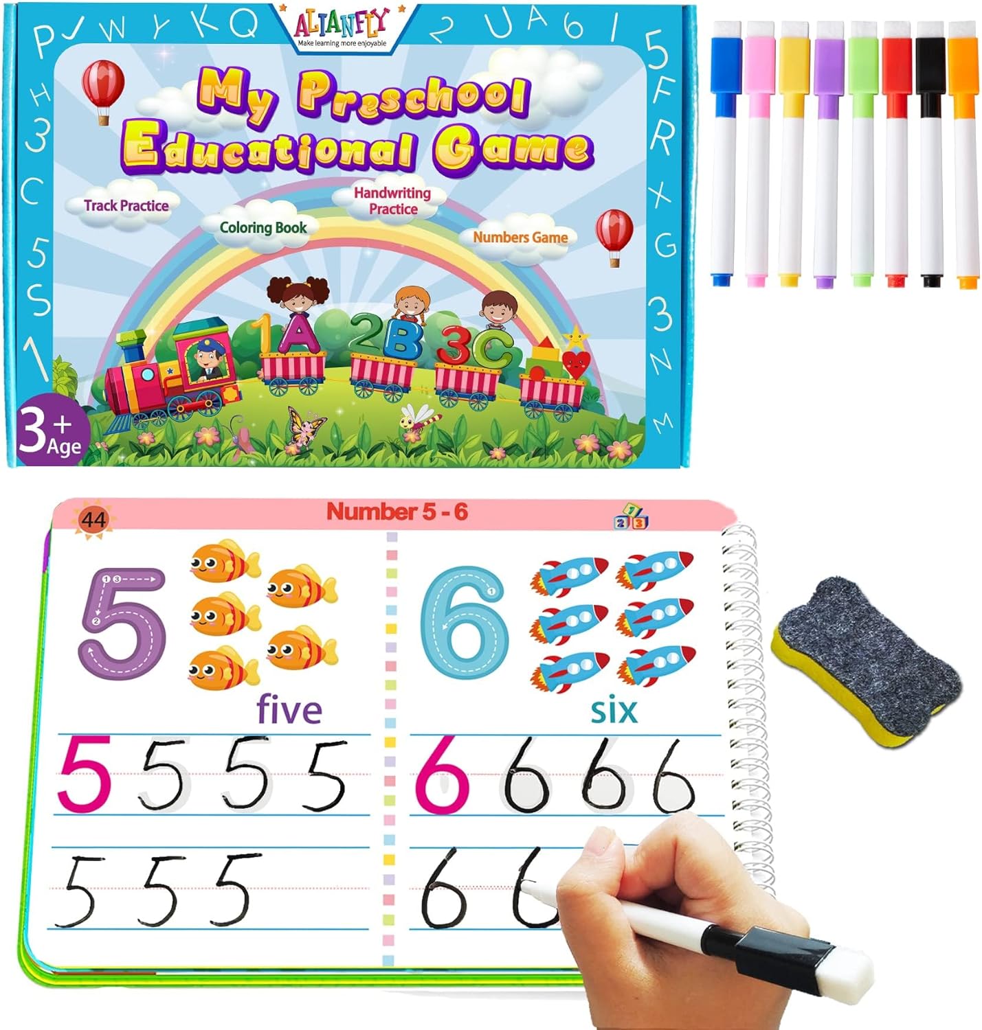 Preschool Learning Activities Educational Workbook - Toddler Prek Montessori Han...