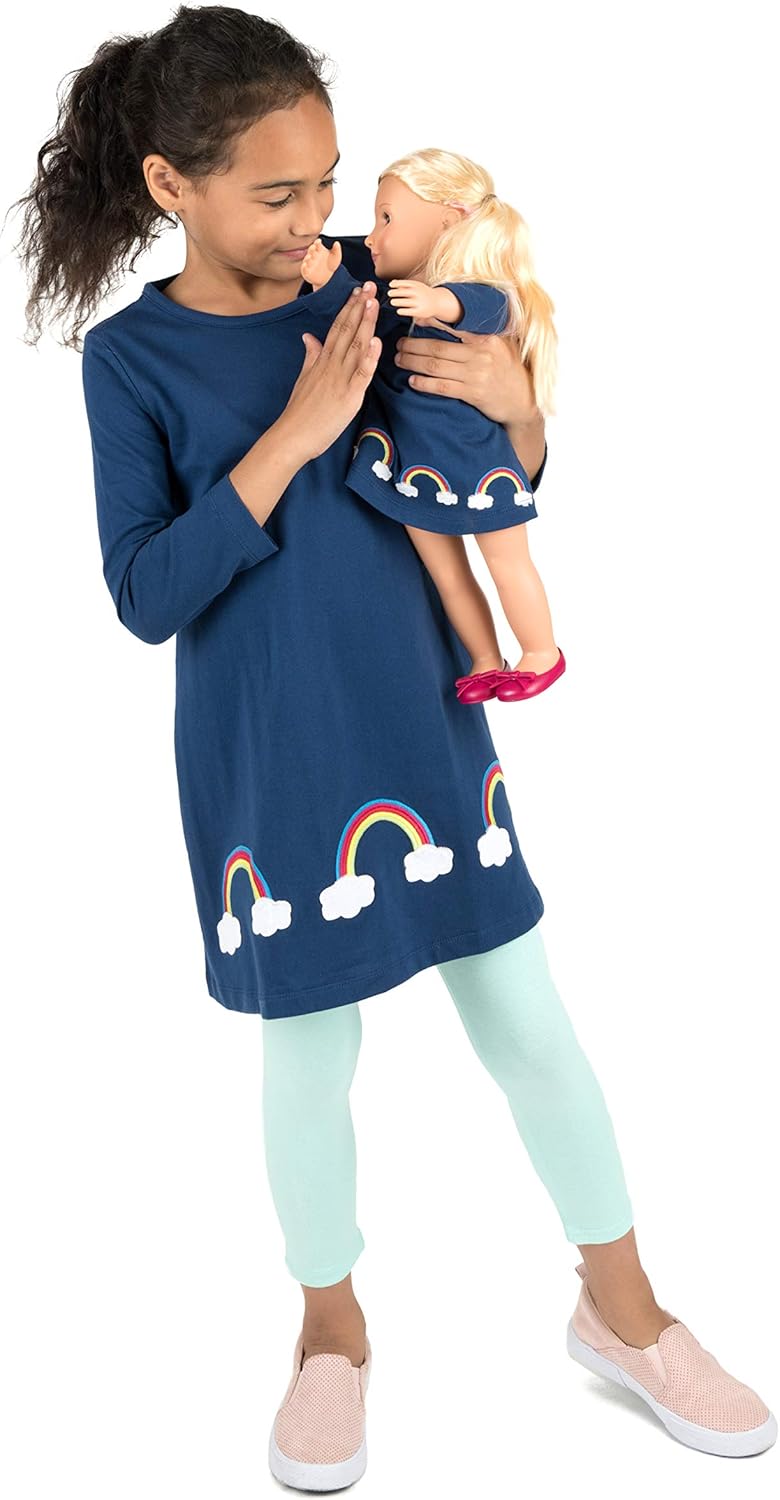 Leveret Matching Doll & Girls Dress 100% Cotton Variety of Styles (Size 2-14 Yea...