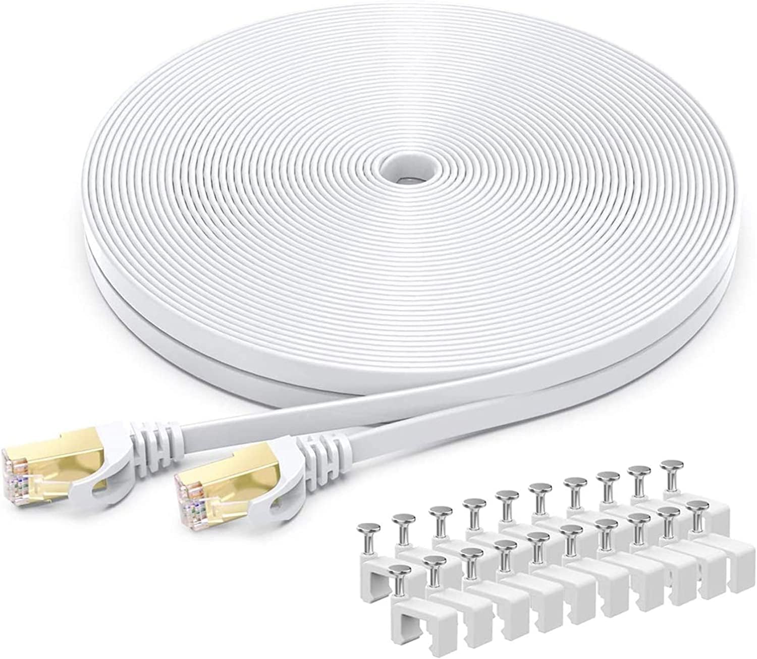 BUSOHE Cat 8 Ethernet Cable 6m, High Speed Flat Gigabit RJ45 Lan Network Cable,...