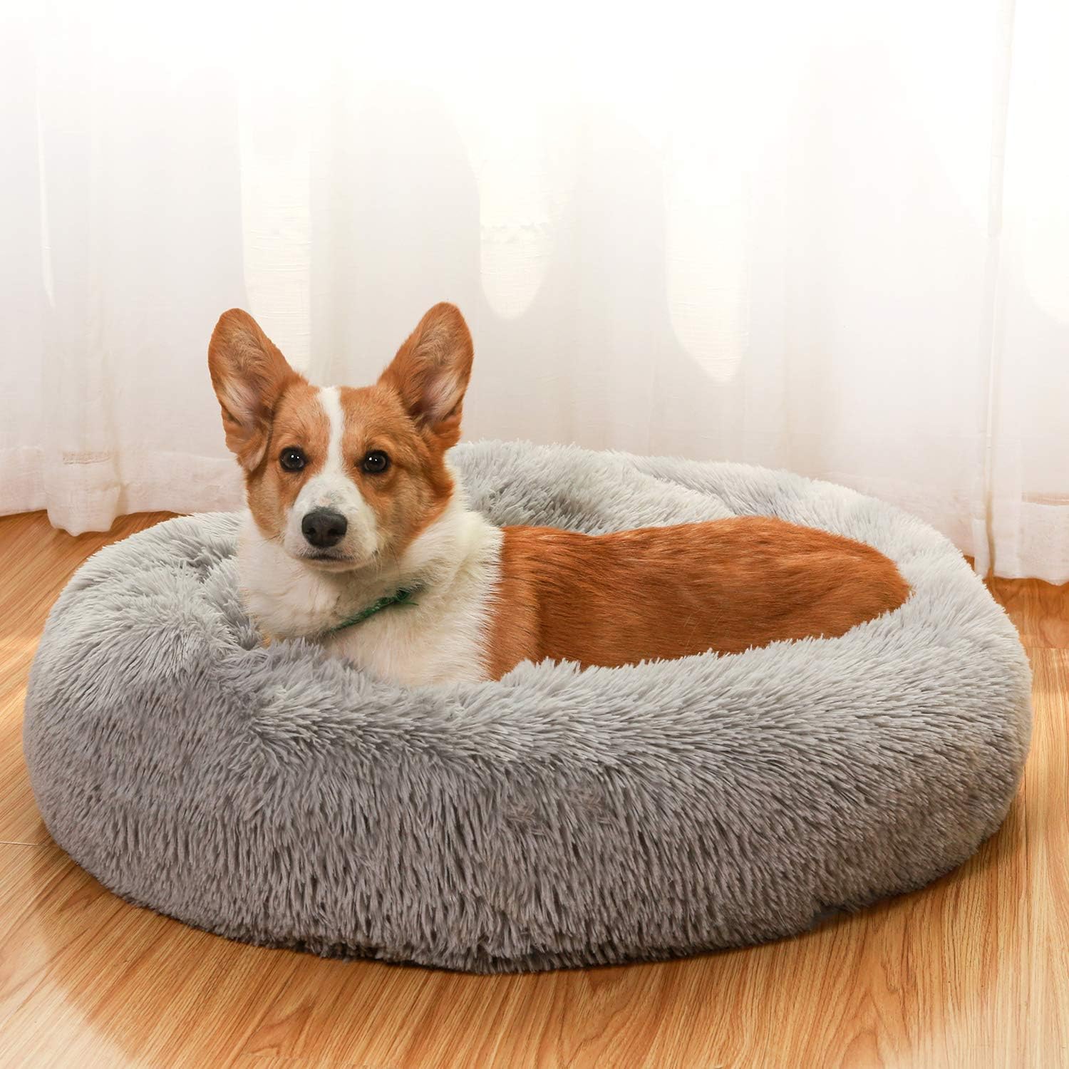 JEMA Calming Small Dog Beds for Small Dogs,Washable Donut Cuddler Pet Bed Cushio...