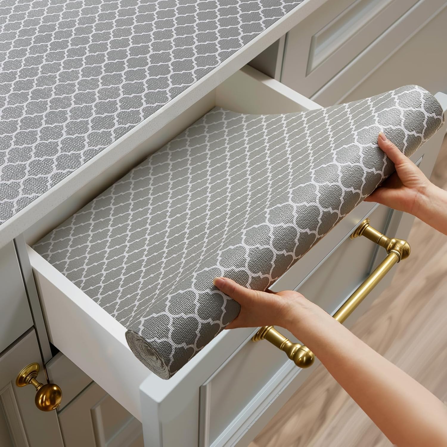 Shelf Liner Drawer Liner for Kitchen Cabinet Non-Adhesive, Strong Grip Anti Slip...