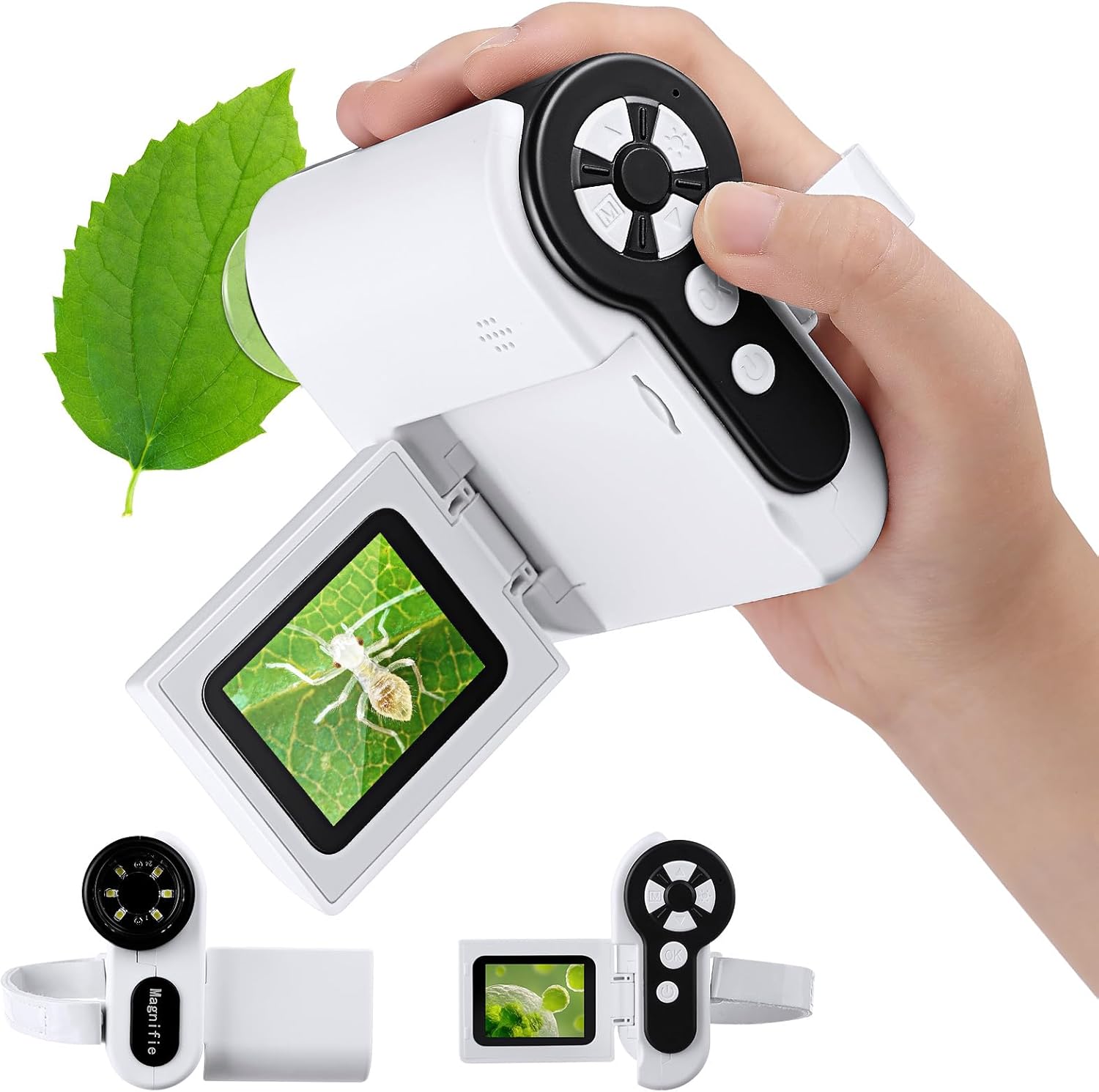 Microscope for Kids, 1000X Handheld Kids Microscope with 6 Adjustable LED Lights...