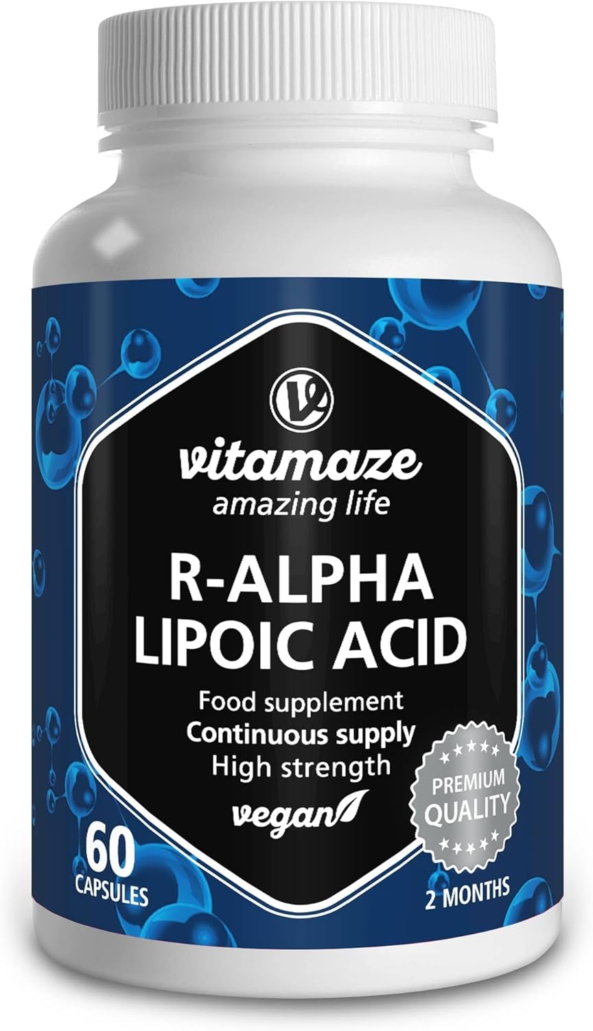 Alpha Lipoic Acid High Strength - 60 Vegan Capsules, 2 Months Supply - ALA Natur...