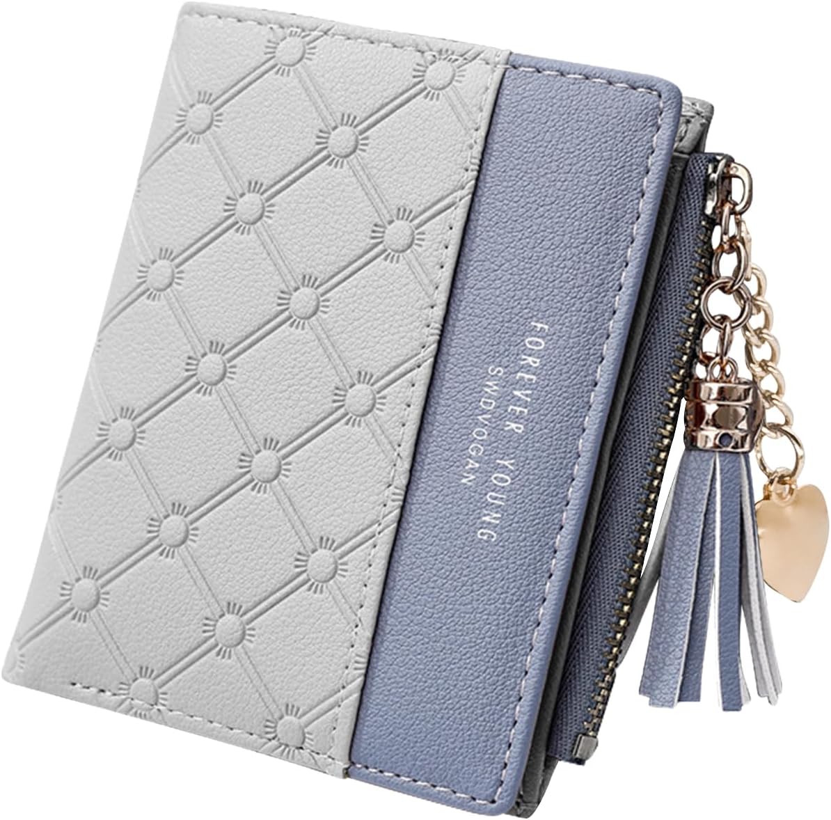 FuninCrea Leather Wallet, PU Small Purses for Women, Bifold Card Holder Small Pu...