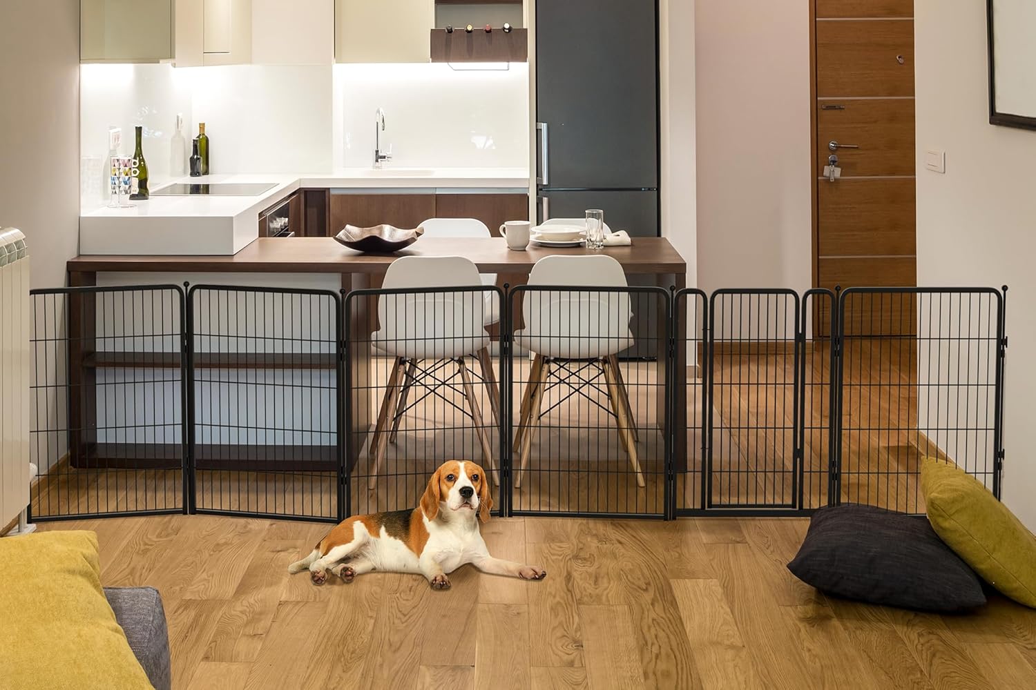FXW Dog Gate Extra Wide Designed for Indoor Use, Adjustable Width Up to 165-inch...
